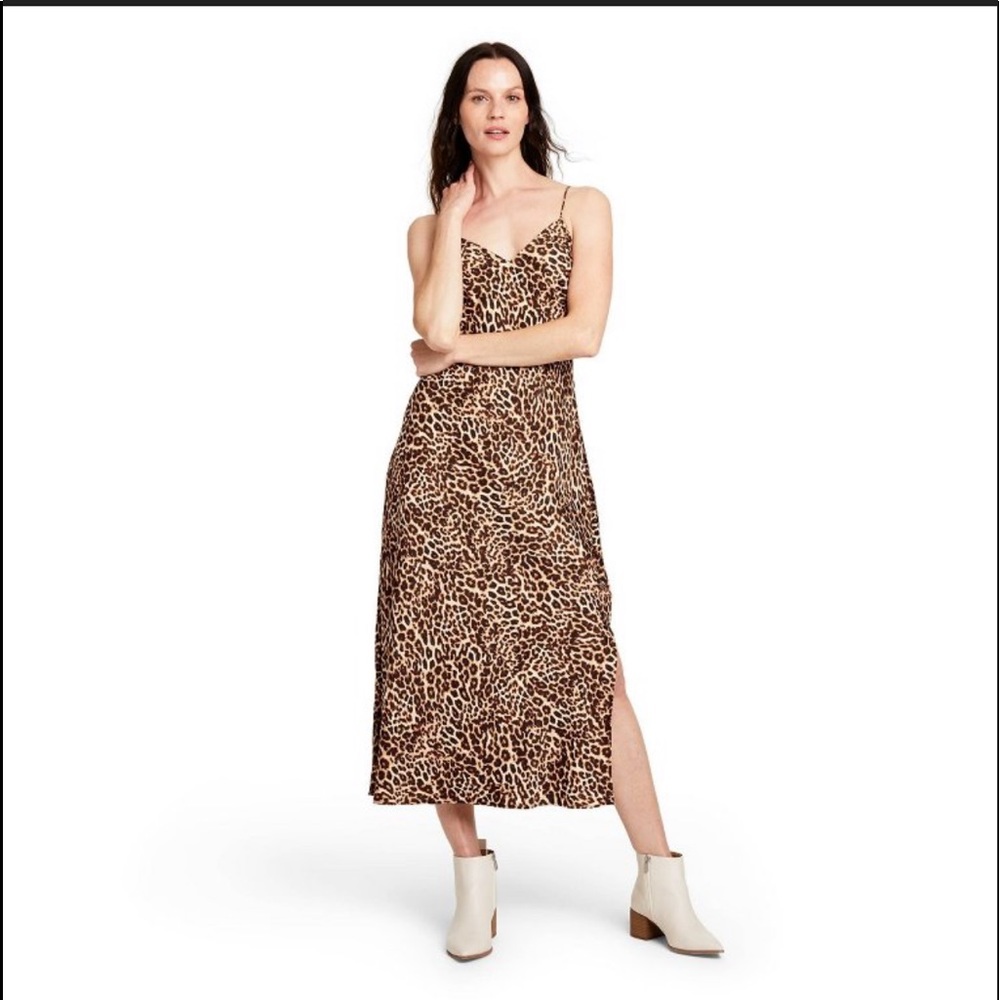 Leopard slip dress